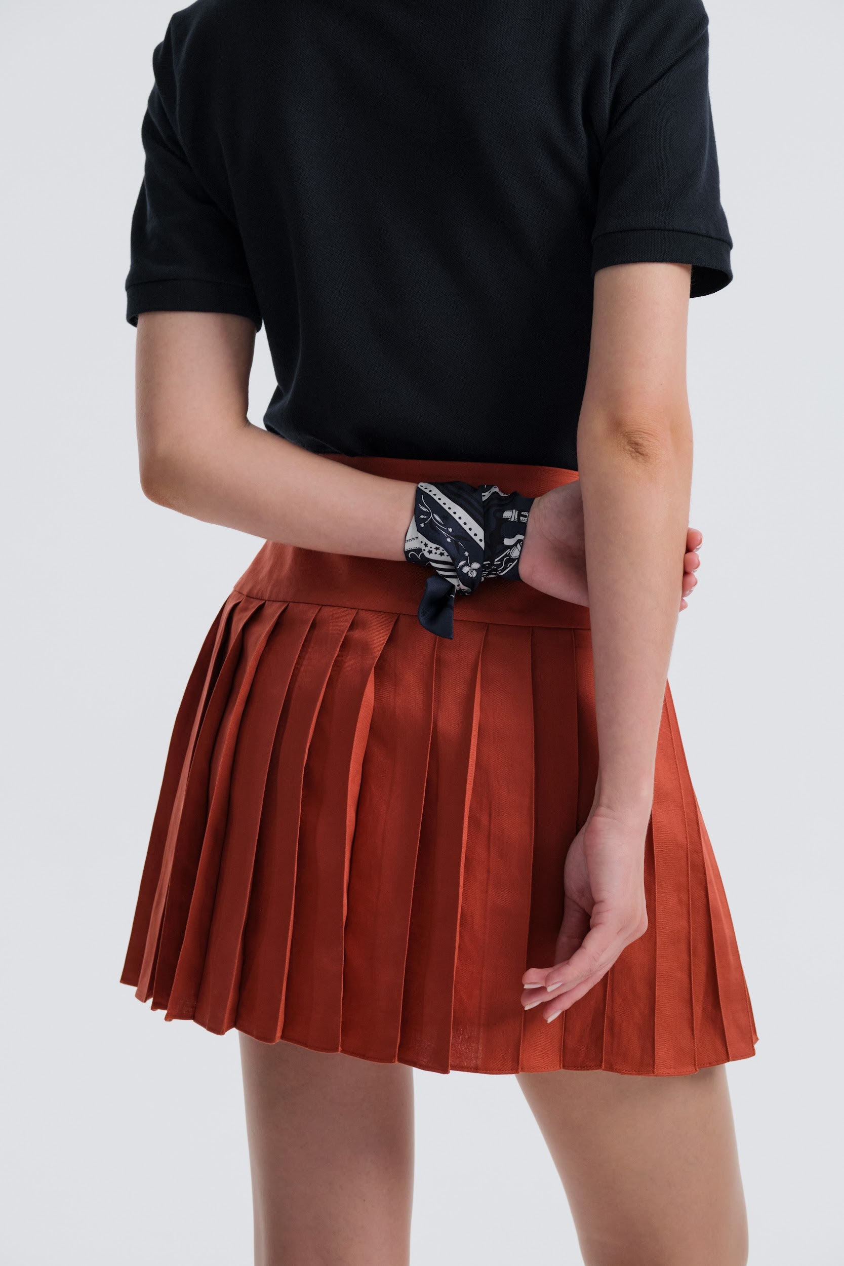 Sifnos Terre Cotta Pleated Skirt