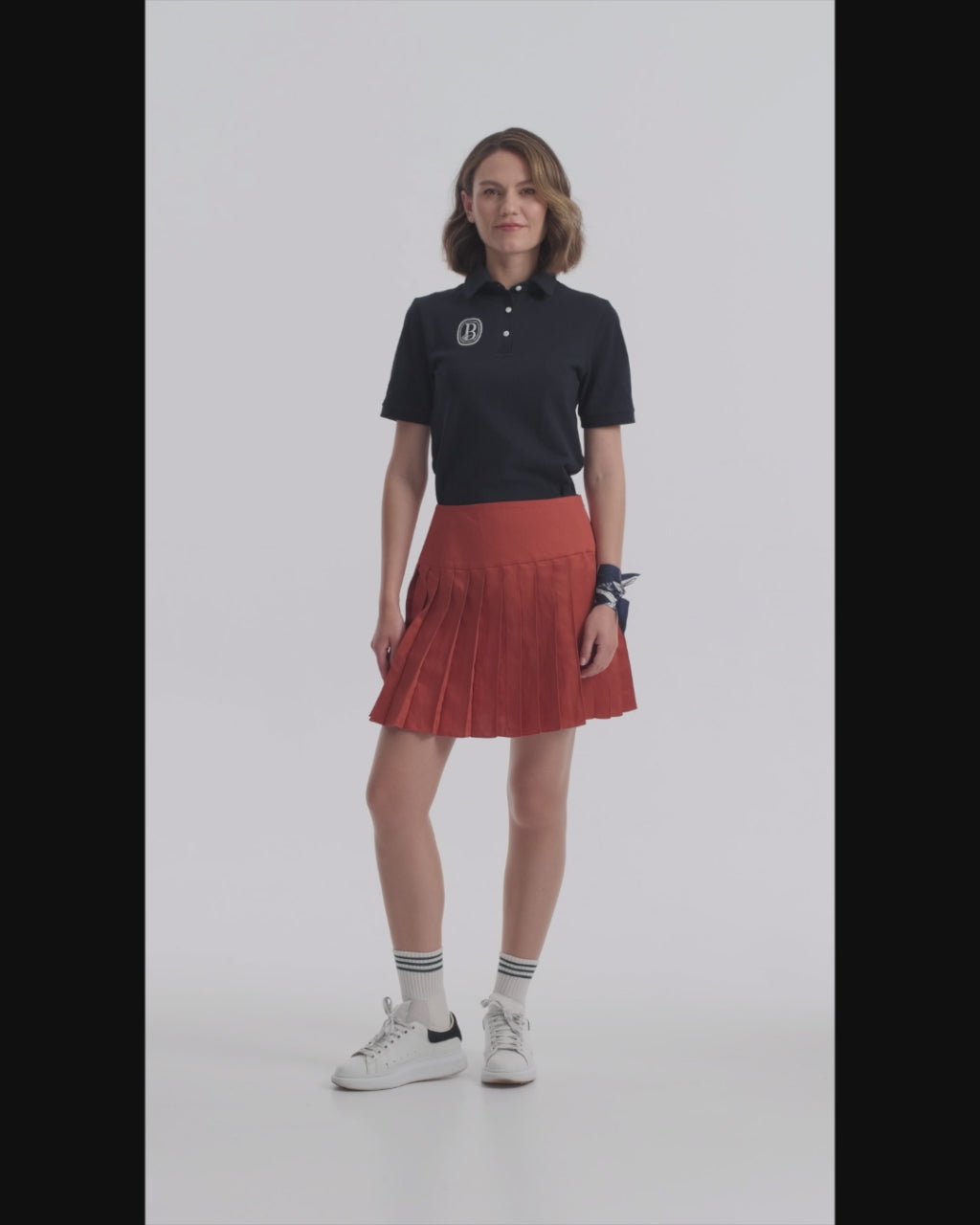 Sifnos Terre Cotta Pleated Skirt